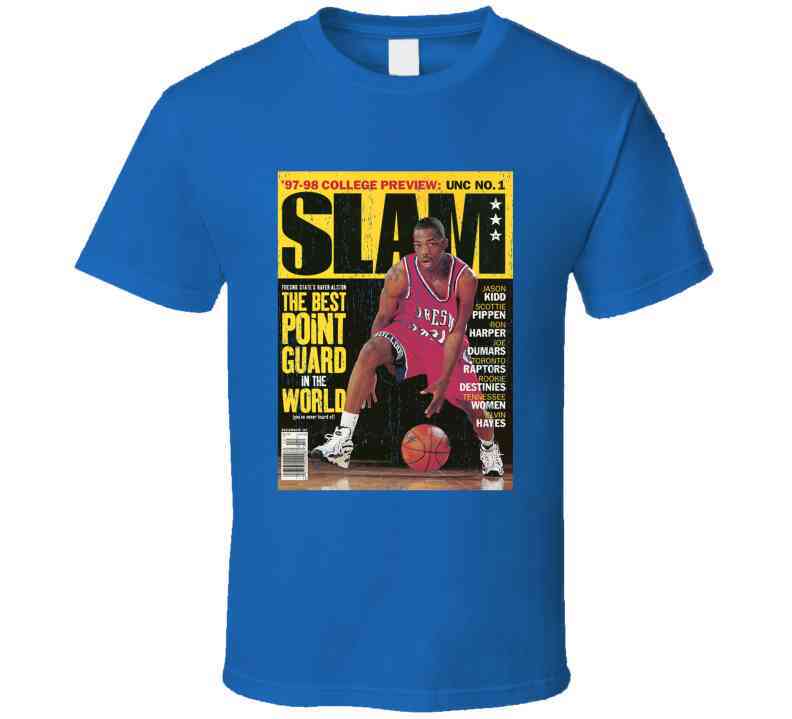 Slam Magazine Issue 22 Rafer Alston Popular Basketball Magazine Grunge Look Cool T Shirt