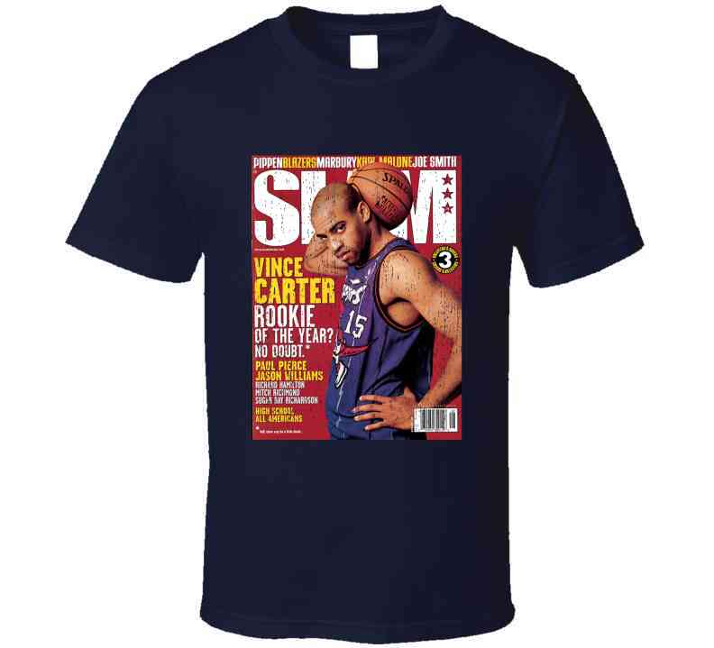 Slam Magazine Issue 35 Vince Carter Popular Basketball Magazine Grunge Look Cool T Shirt