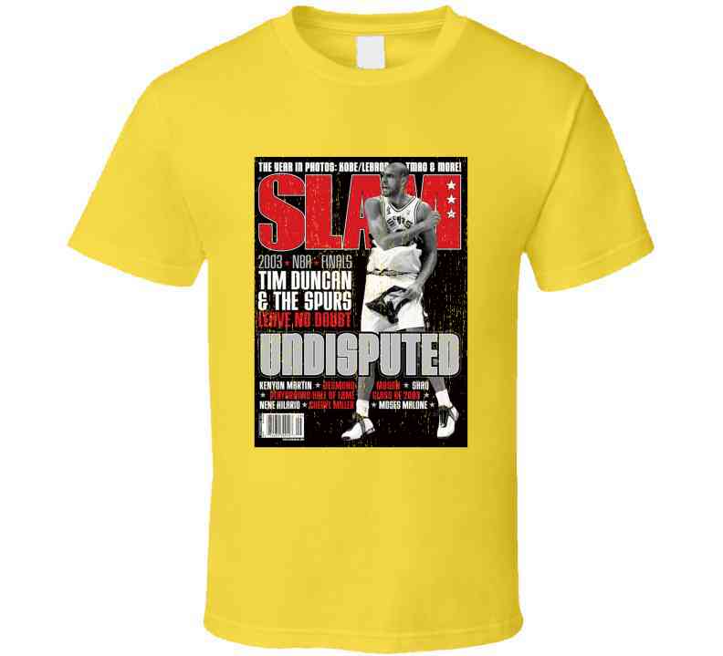 Slam Magazine Issue 72 Tim Duncan Popular Basketball Magazine Grunge Look Cool T Shirt