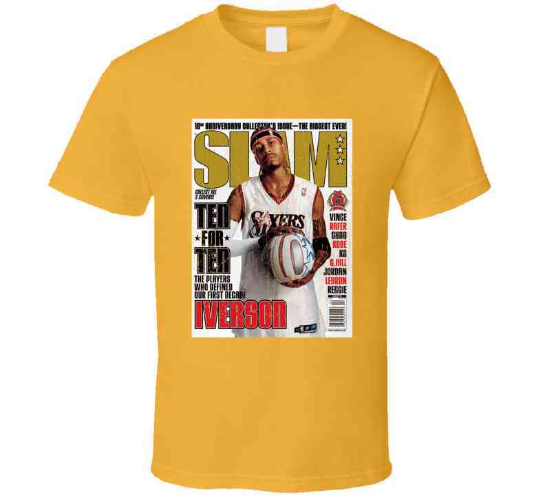 Slam Magazine Issue 77 Allen Iverson Popular Basketball Magazine Grunge Look Cool T Shirt
