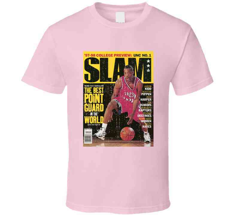 Slam Magazine Issue 22 Rafer Alston Popular Basketball Magazine Grunge Look Cool T Shirt