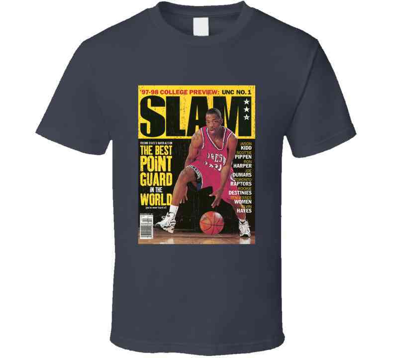 Slam Magazine Issue 22 Rafer Alston Popular Basketball Magazine Grunge Look Cool T Shirt