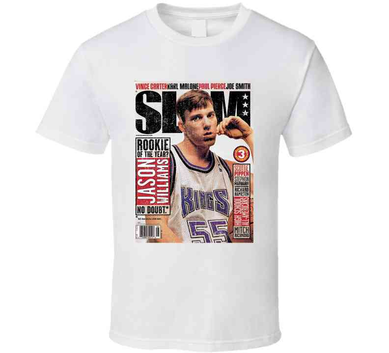 Jason Williams Slam Magazine Cover August 1999 Sacarmento Basketball Fan Cool T Shirt