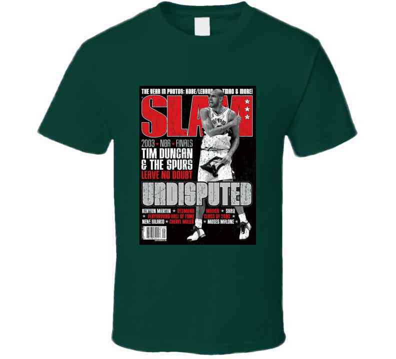 Slam Magazine Issue 72 Tim Duncan Popular Basketball Magazine Grunge Look Cool T Shirt