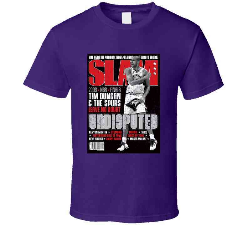 Slam Magazine Issue 72 Tim Duncan Popular Basketball Magazine Grunge Look Cool T Shirt