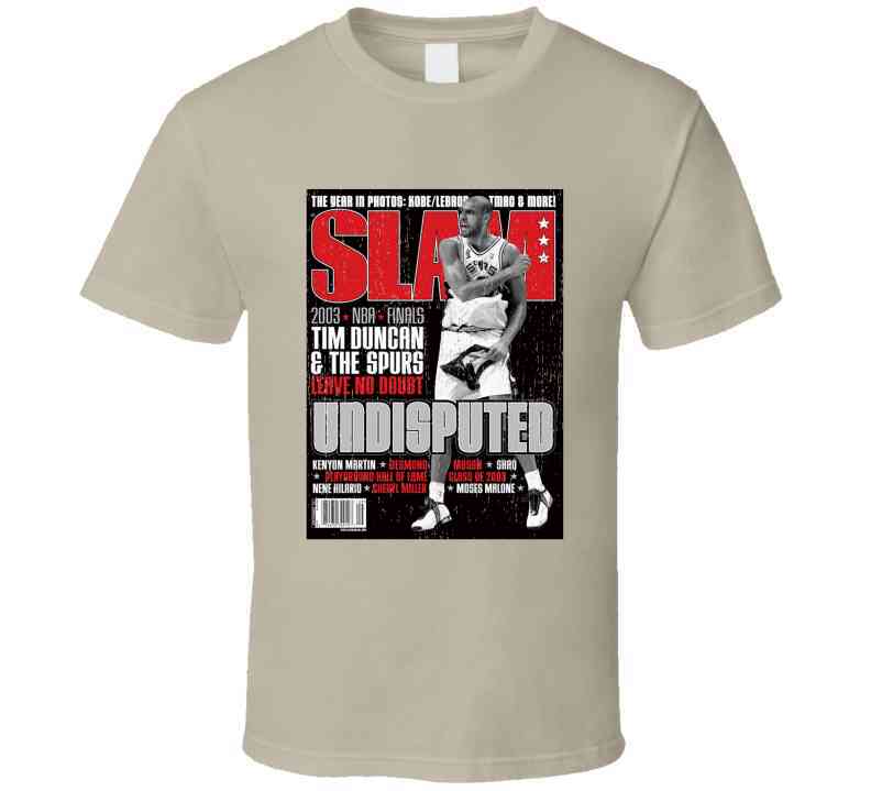 Slam Magazine Issue 72 Tim Duncan Popular Basketball Magazine Grunge Look Cool T Shirt