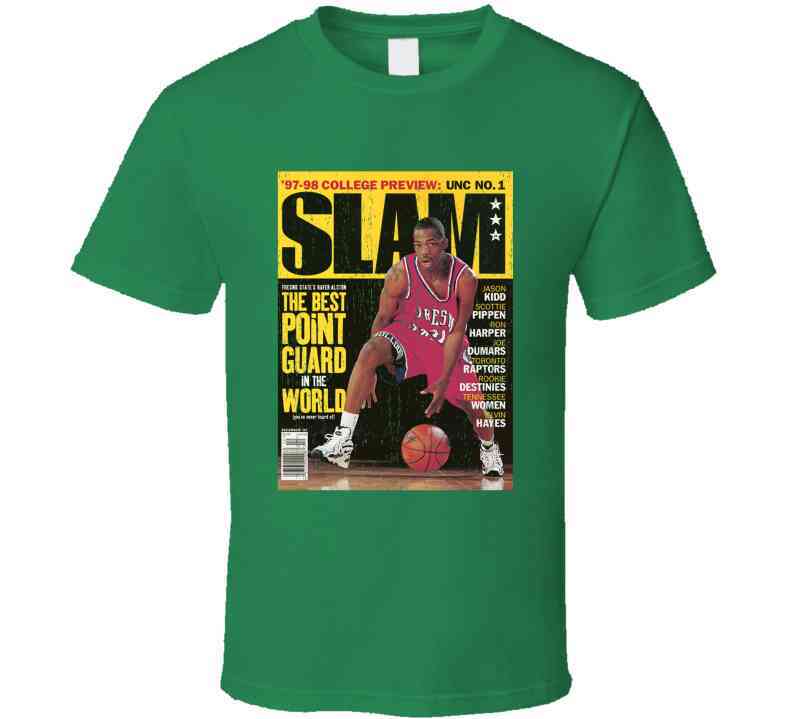 Slam Magazine Issue 22 Rafer Alston Popular Basketball Magazine Grunge Look Cool T Shirt