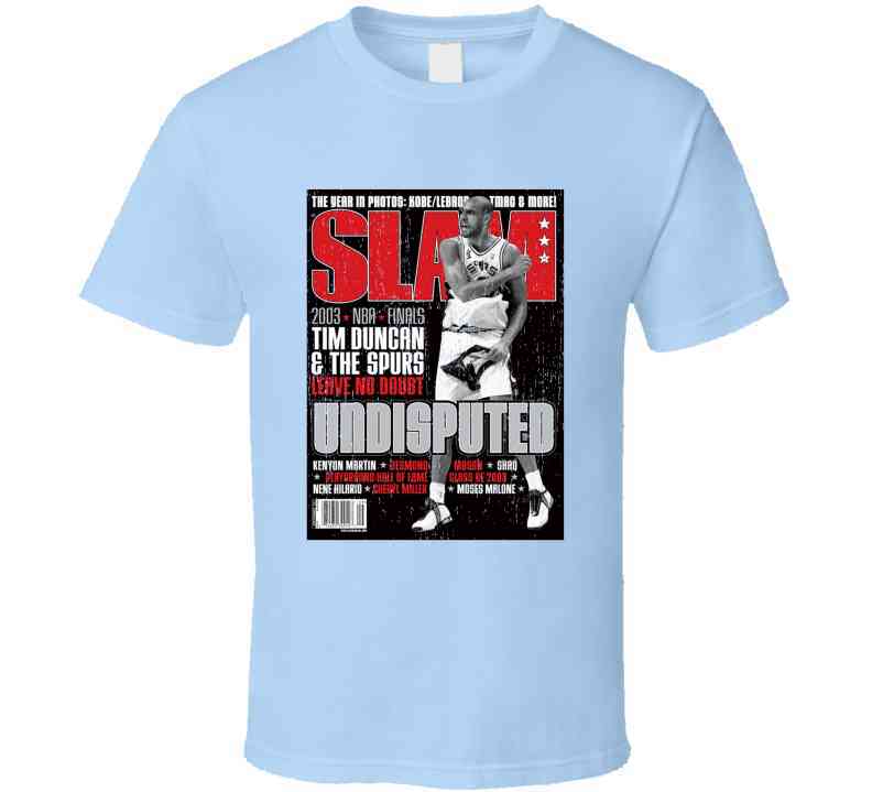 Slam Magazine Issue 72 Tim Duncan Popular Basketball Magazine Grunge Look Cool T Shirt
