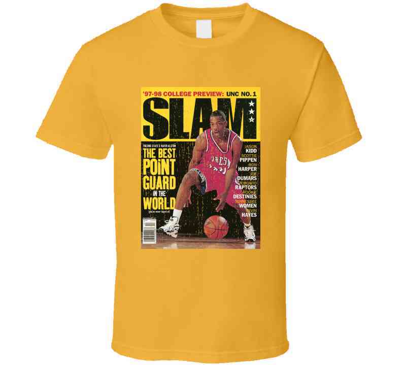 Slam Magazine Issue 22 Rafer Alston Popular Basketball Magazine Grunge Look Cool T Shirt