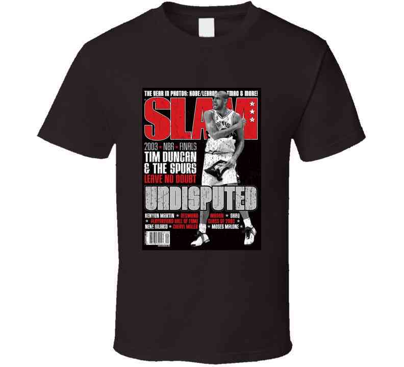 Slam Magazine Issue 72 Tim Duncan Popular Basketball Magazine Grunge Look Cool T Shirt