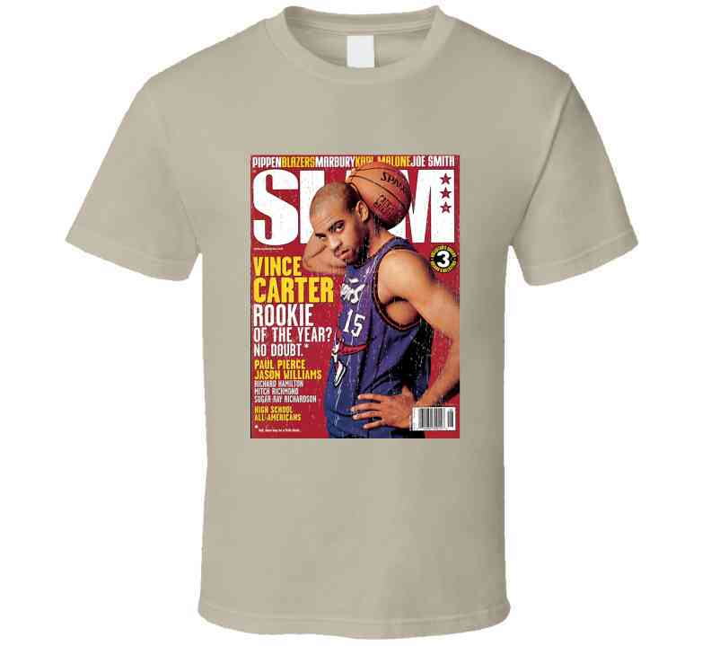 Slam Magazine Issue 35 Vince Carter Popular Basketball Magazine Grunge Look Cool T Shirt