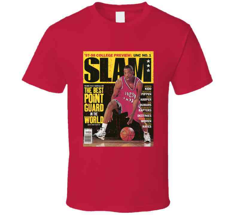Slam Magazine Issue 22 Rafer Alston Popular Basketball Magazine Grunge Look Cool T Shirt