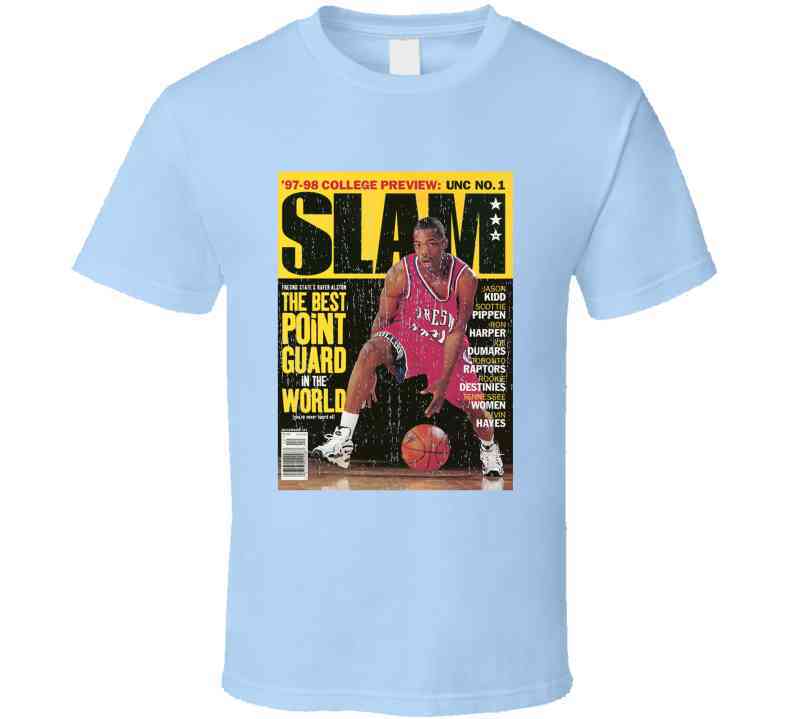 Slam Magazine Issue 22 Rafer Alston Popular Basketball Magazine Grunge Look Cool T Shirt
