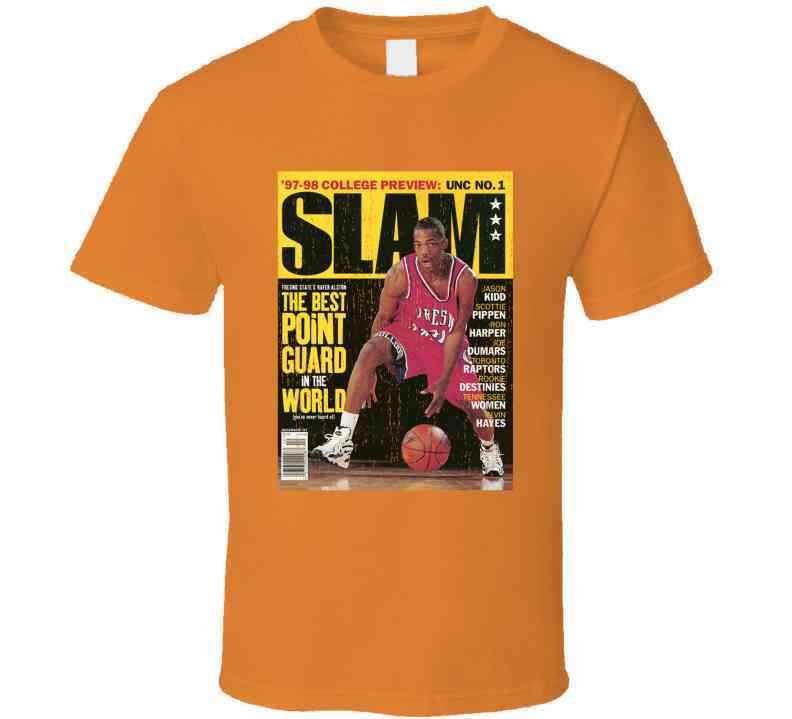 Slam Magazine Issue 22 Rafer Alston Popular Basketball Magazine Grunge Look Cool T Shirt