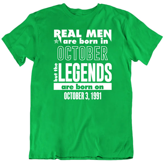 Customizable Real Men Are Born In Custom Date Personalized Quality Unisex Birthday Gift T Shirt