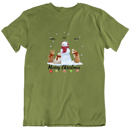 Merry Christmas Custom Pets And Names T shirt