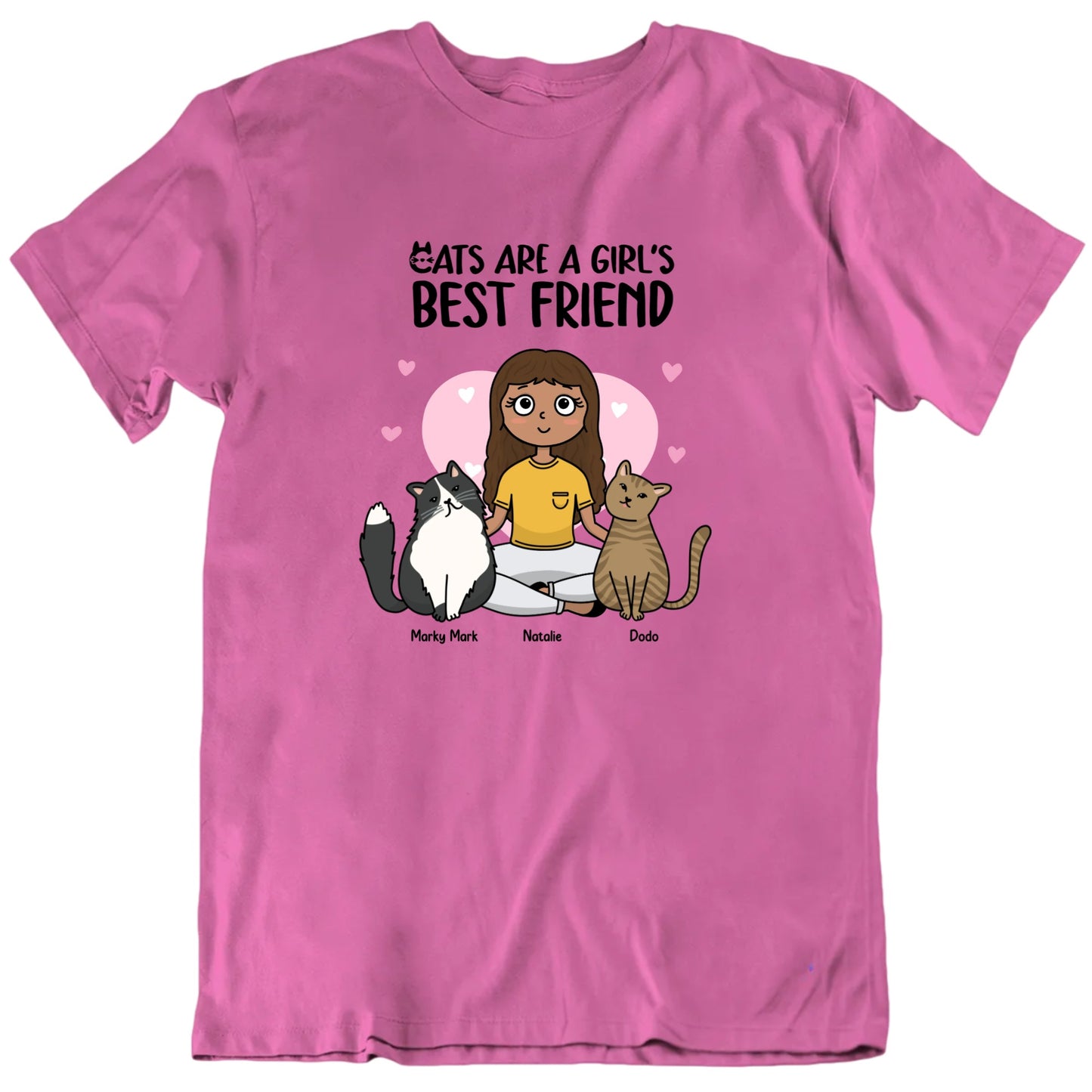 Cats Are A Girls Best Friend Custom Pet Lover T Shirt