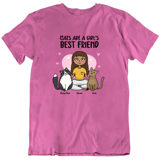 Cats Are A Girls Best Friend Custom Pet Lover T Shirt