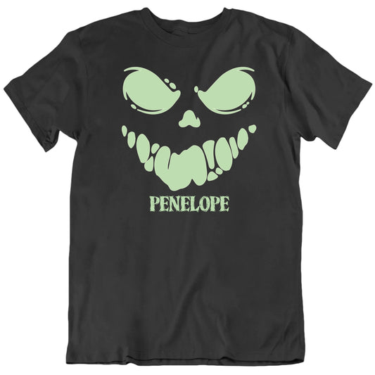 Customizable Creepy Jack O' Lantern Face Custom Name Halloween Personalized Premium Quality Unisex Gift T Shirt