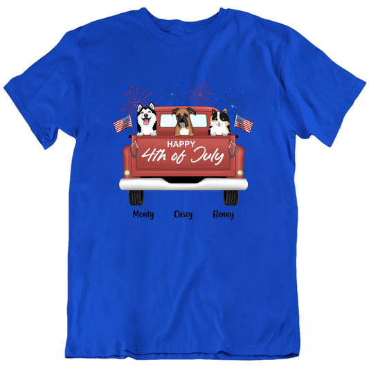 Happy 4th Of July Custom Pet T shirt