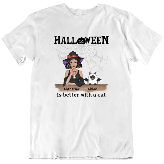 Halloween Life Is Better With Cats Customizable Cat Names T shirt