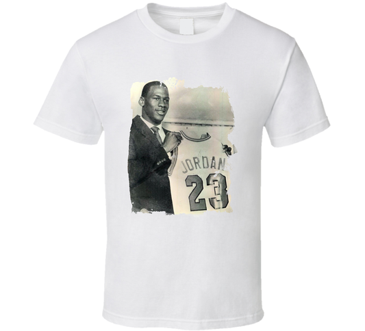 Michael Jordan Draft Photo Vintage Look Cool T Shirt