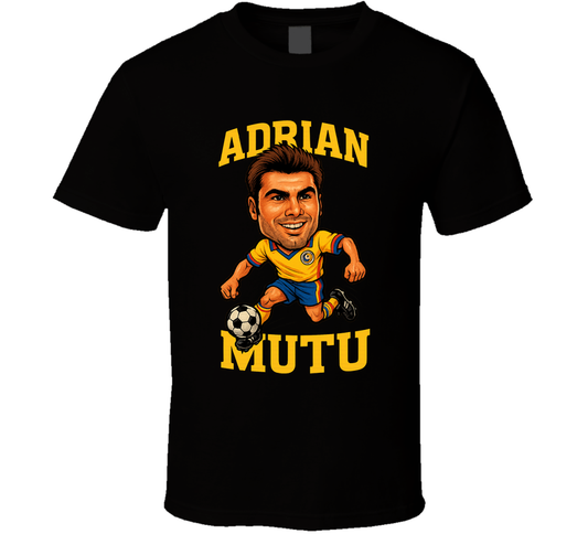 Adrian Mutu Vintage Retro Caricature T Shirt
