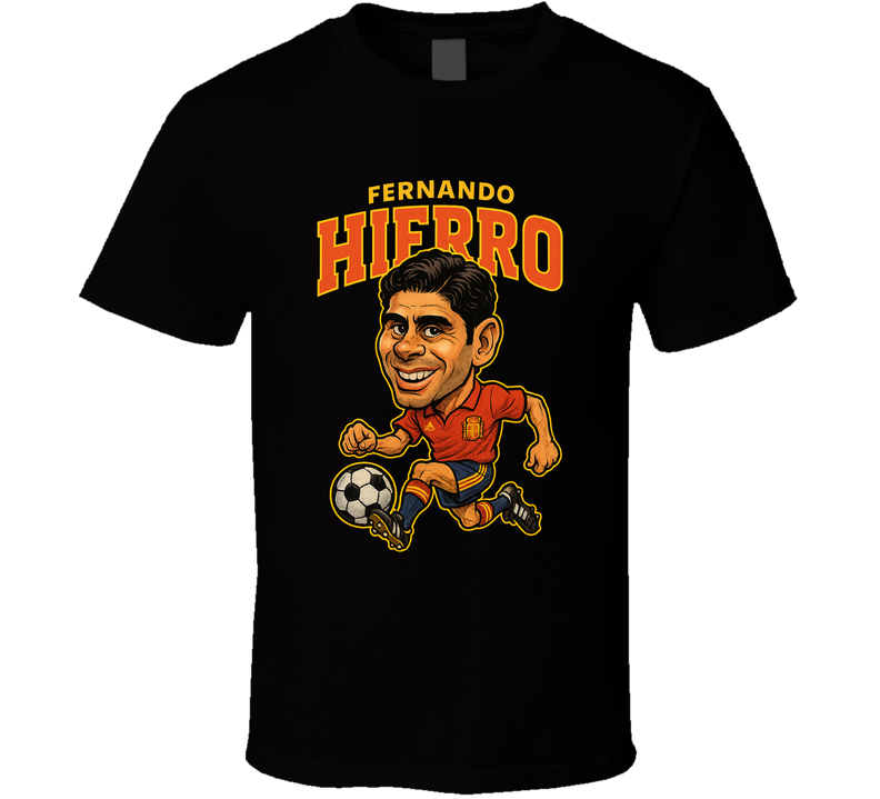 Fernando Hierro Vintage Retro Caricature T Shirt