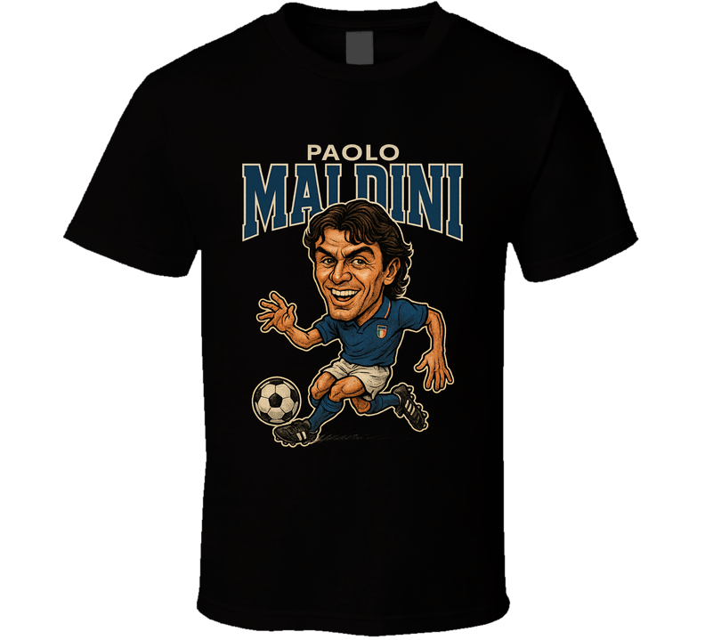 Paolo Maldini Vintage Retro Caricature T Shirt
