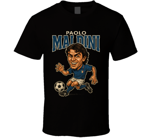 Paolo Maldini Vintage Retro Caricature T Shirt