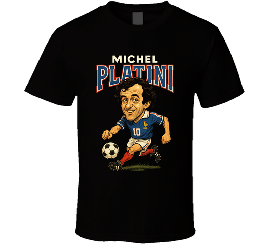 Michel Platini Vintage Retro Caricature T Shirt
