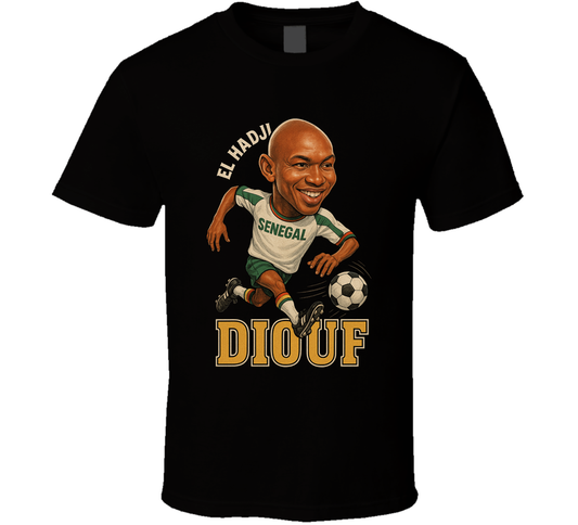 El Hadji Diouf Vintage Retro Caricature T Shirt