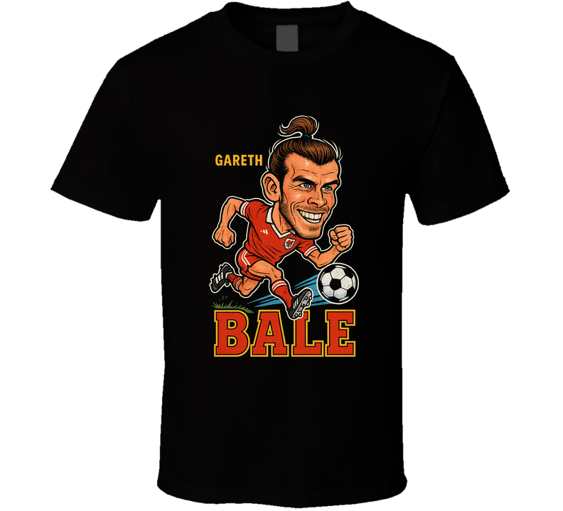 Gareth Bale Vintage Retro Caricature T Shirt
