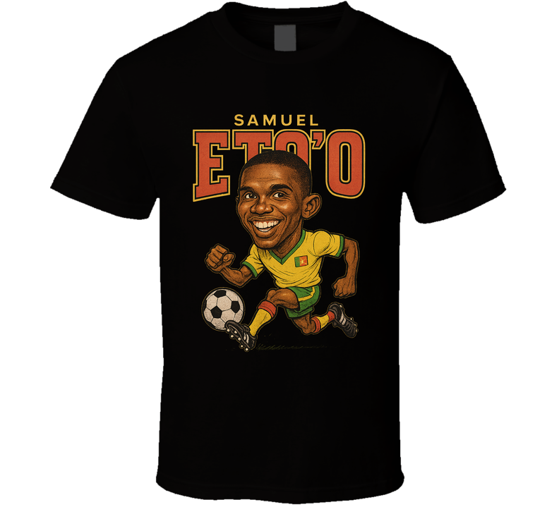 Samuel Eto&#039;o Vintage Retro Caricature T Shirt