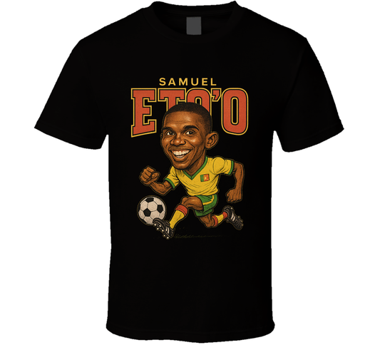Samuel Eto&#039;o Vintage Retro Caricature T Shirt