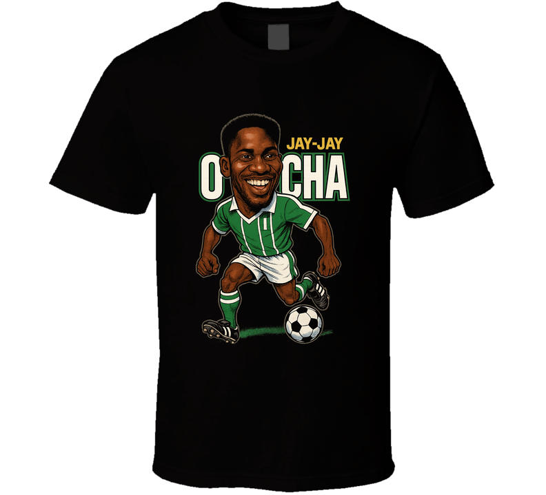 Jay-jay Okocha Vintage Retro Caricature T Shirt