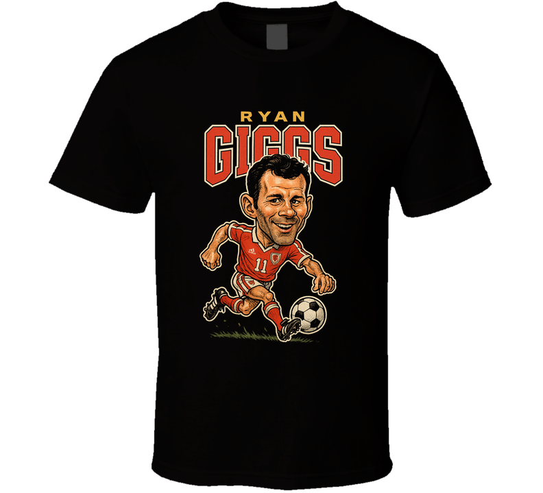 Ryan Giggs Vintage Retro Caricature T Shirt