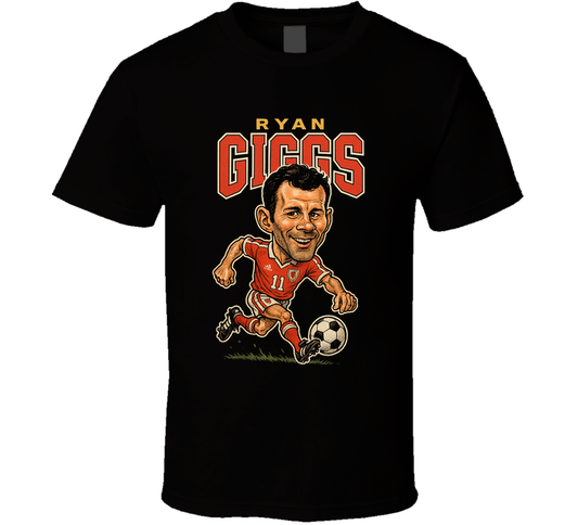 Ryan Giggs Vintage Retro Caricature T Shirt