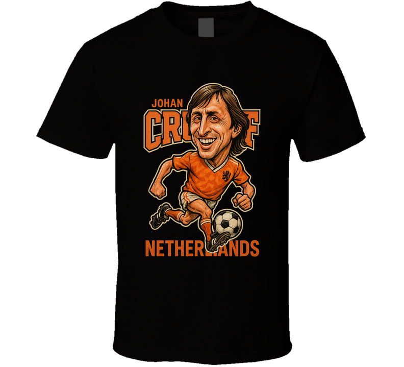 Johan Cruyff Vintage Retro Caricature T Shirt
