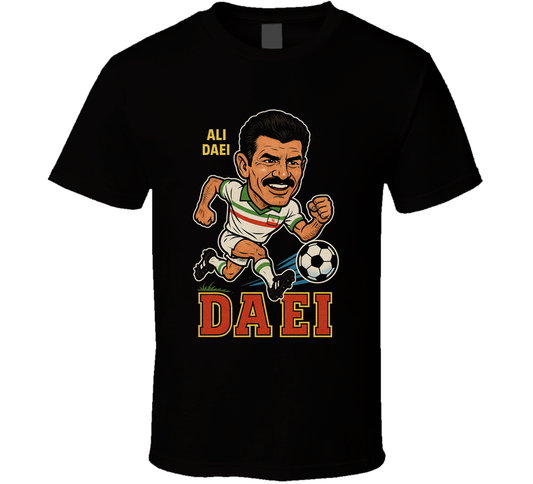 Ali Daei Vintage Retro Caricature T Shirt