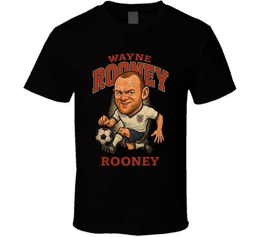 Wayne Rooney Vintage Retro Caricature T Shirt