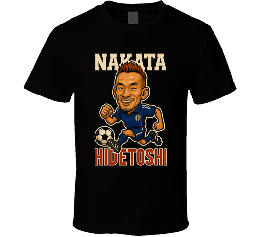 Hidetoshi Nakata Vintage Retro Caricature T Shirt