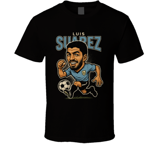 Luis Suarez Vintage Retro Caricature T Shirt