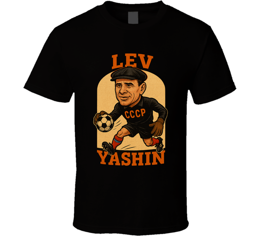Lev Yashin Vintage Retro Caricature T Shirt