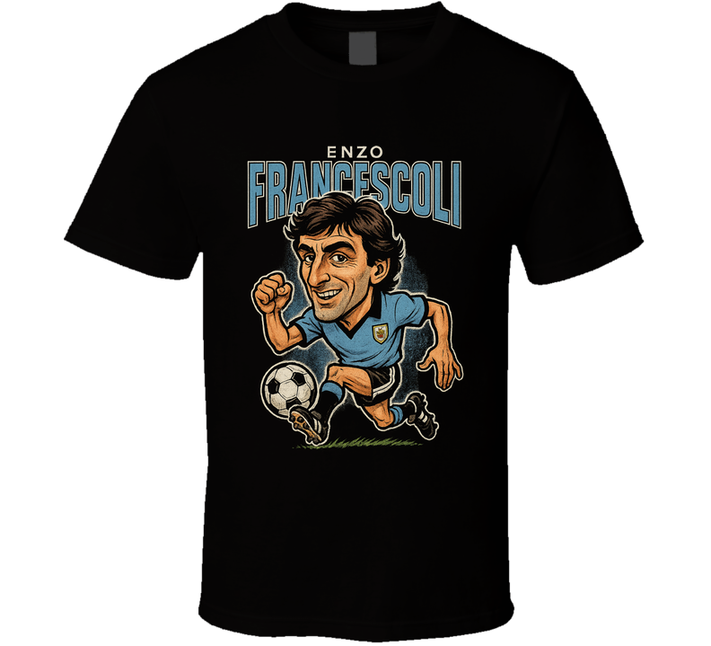 Enzo Francescoli Vintage Retro Caricature T Shirt