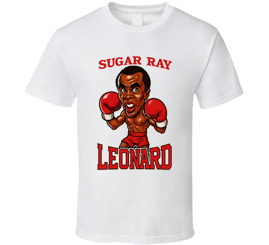 Sugar Ray Leonard Caricature Fan T Shirt