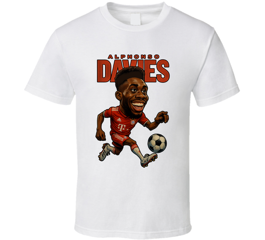 Alphonso Davies Caricature Fan T Shirt