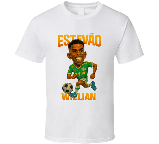 Estevao Willian Caricature Fan T Shirt