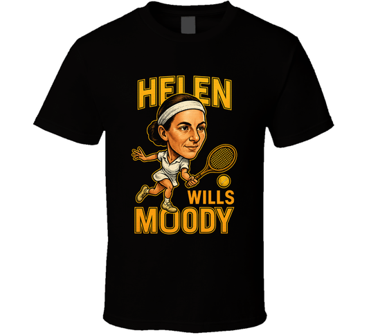 Helen Wills Moody Vintage Retro Caricature Tennis Play T Shirt