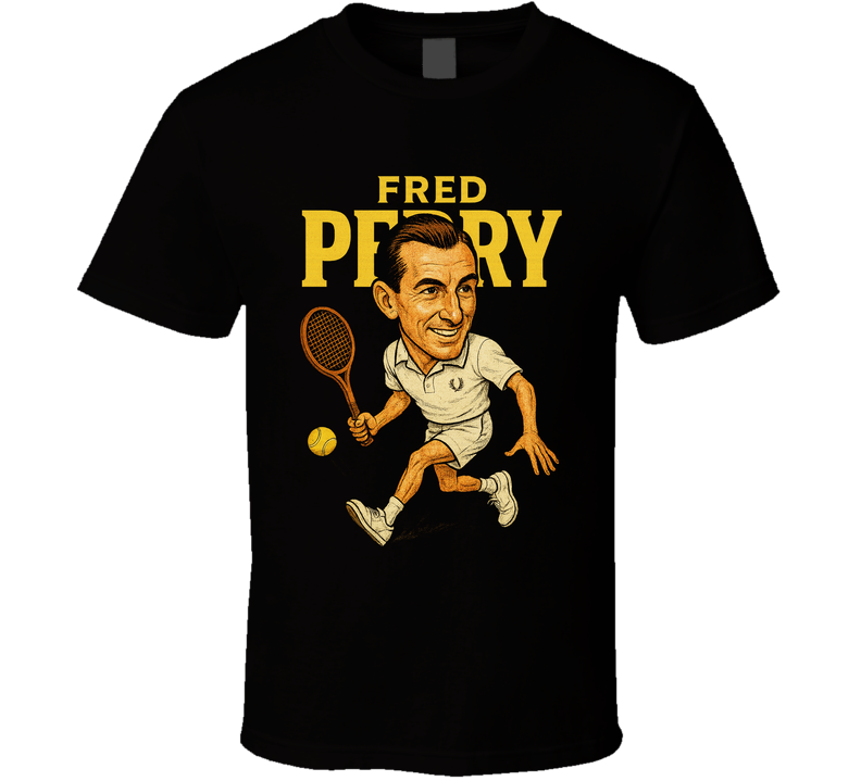 Fred Perry Vintage Retro Caricature Tennis Play T Shirt